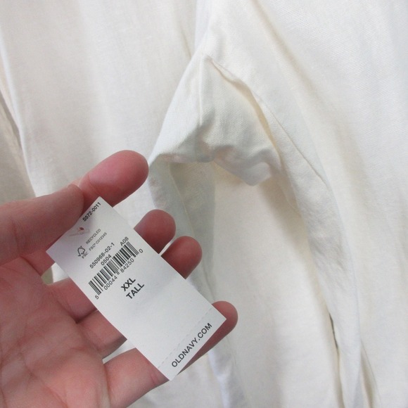 Old Navy Oversized Blazer Women XXL Ivory Linen Coastal Grandma Beach Casual 512 - Picture 5 of 12